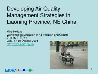 Developing Air Quality Management Strategies in Liaoning Province, NE China