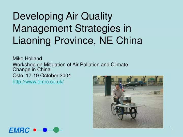 developing air quality management strategies in liaoning province ne china