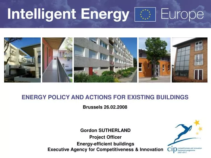 energy policy and actions for existing buildings brussels 26 02 2008