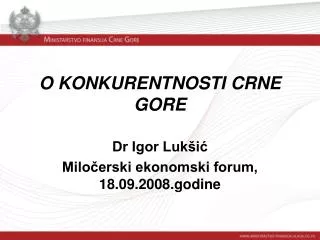 o konkurentnosti crne gore