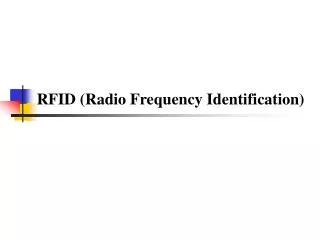 rfid radio frequency identification