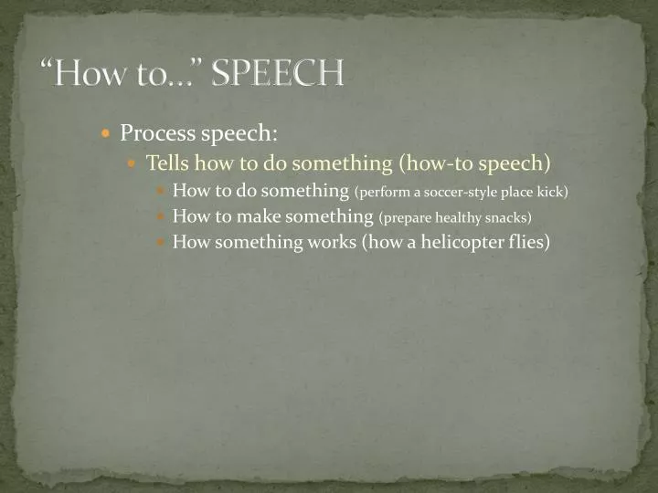 how to speech