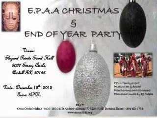 E.P.A.A CHRISTMAS &amp; END OF YEAR PARTY