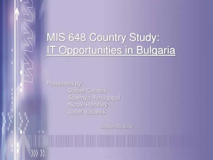 mis 648 country study it opportunities in bulgaria