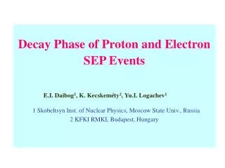 Decay Phase of Proton and Electron SEP Events