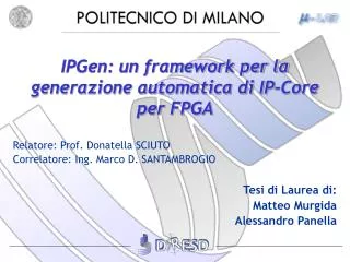 ipgen un framework per la generazione automatica di ip core per fpga