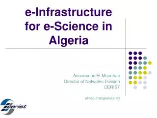e-Infrastructure for e-Science in Algeria