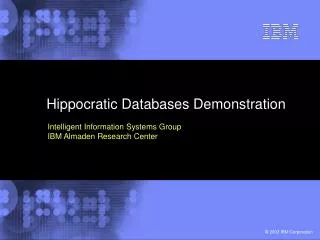 Hippocratic Databases Demonstration