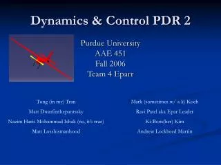 Dynamics &amp; Control PDR 2