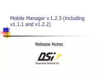 Mobile Manager v.1.2.3 (including v1.1.1 and v1.2.2)