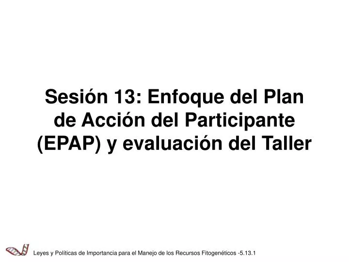 sesi n 13 enfoque del plan de acci n del participante epap y evaluaci n del taller