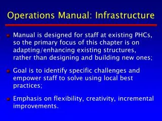 Operations Manual: Infrastructure