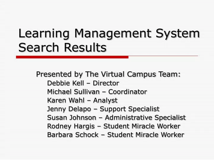 learning management system search results