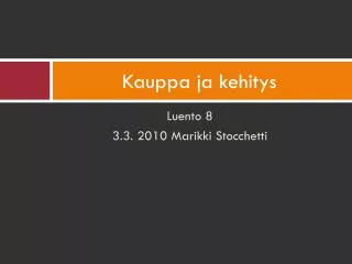 kauppa ja kehitys