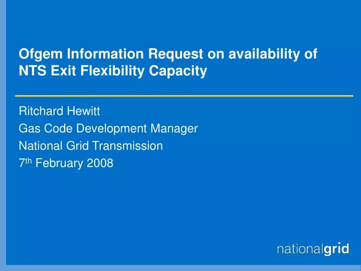ofgem information request on availability of nts exit flexibility capacity