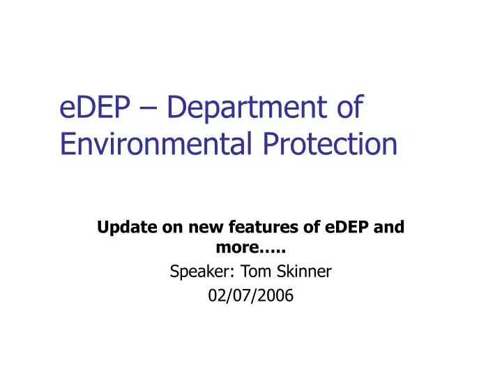 edep department of environmental protection