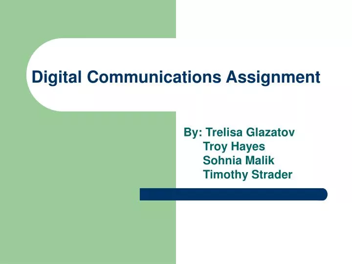 digital communications assignment