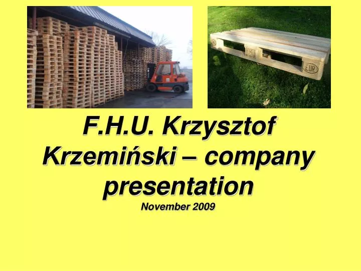 f h u krzysztof krzemi ski company presentation november 2009