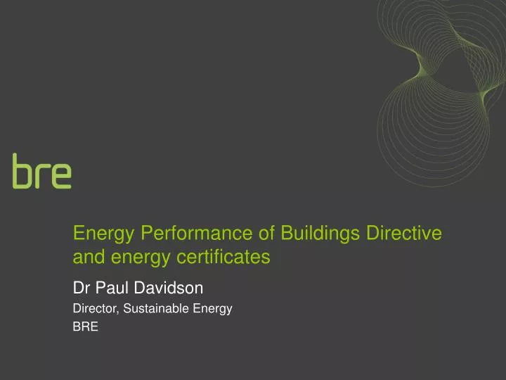energy performance of buildings directive and energy certificates