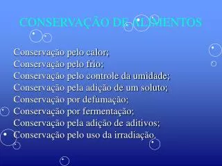 conserva o de alimentos