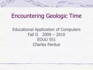 Encountering Geologic Time