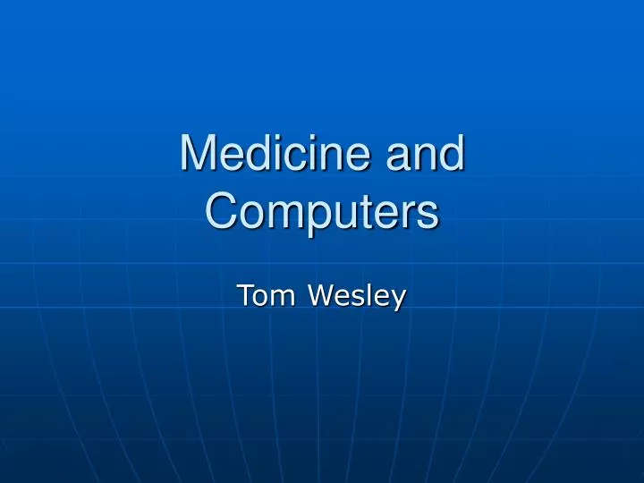 medicine and computers