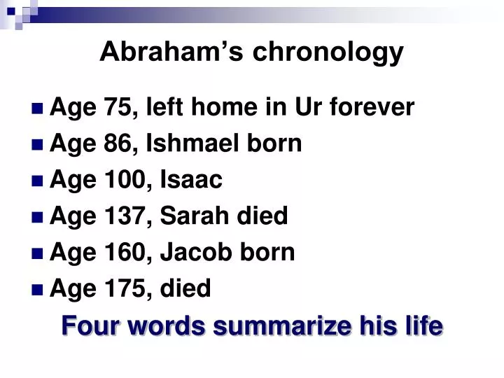 abraham s chronology