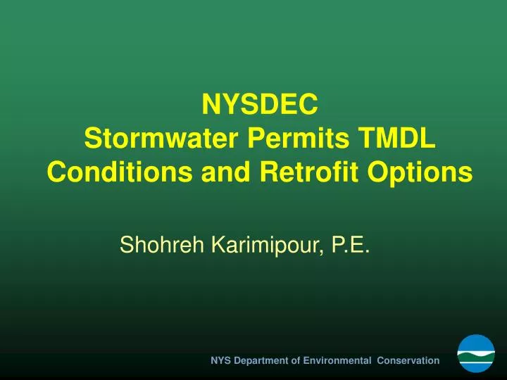 nysdec stormwater permits tmdl conditions and retrofit options