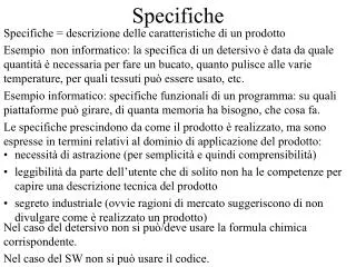 specifiche