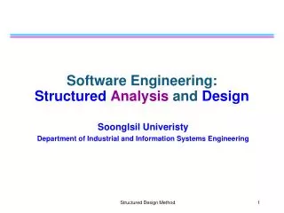 Software Engineering: Structured Analysis and Design