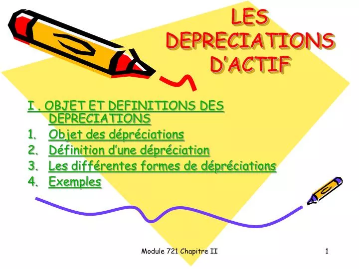 les depreciations d actif