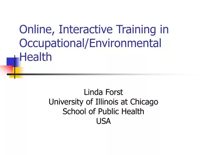 online interactive training in occupational environmental health