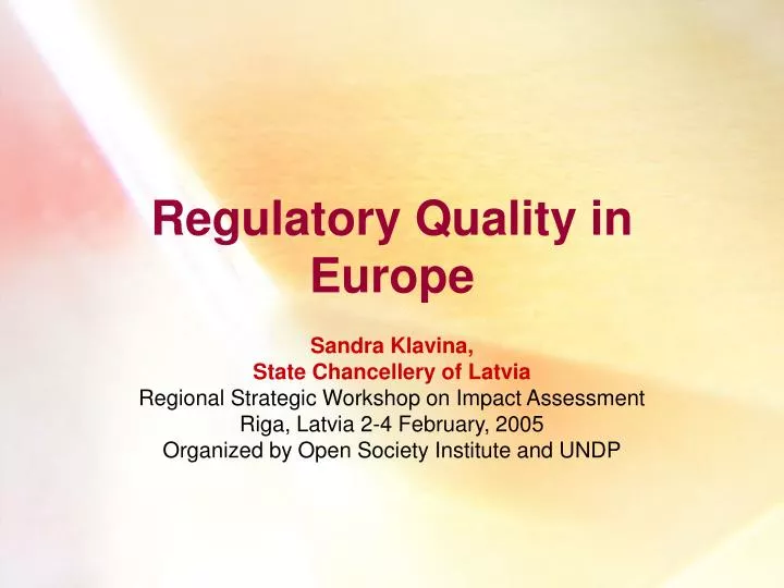 regulatory quality in europe