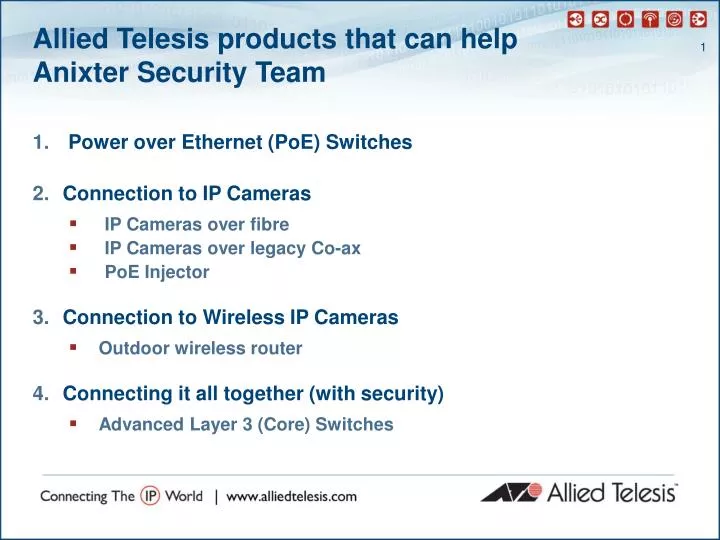allied telesis products that can help anixter security team