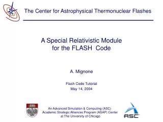A Special Relativistic Module for the FLASH Code