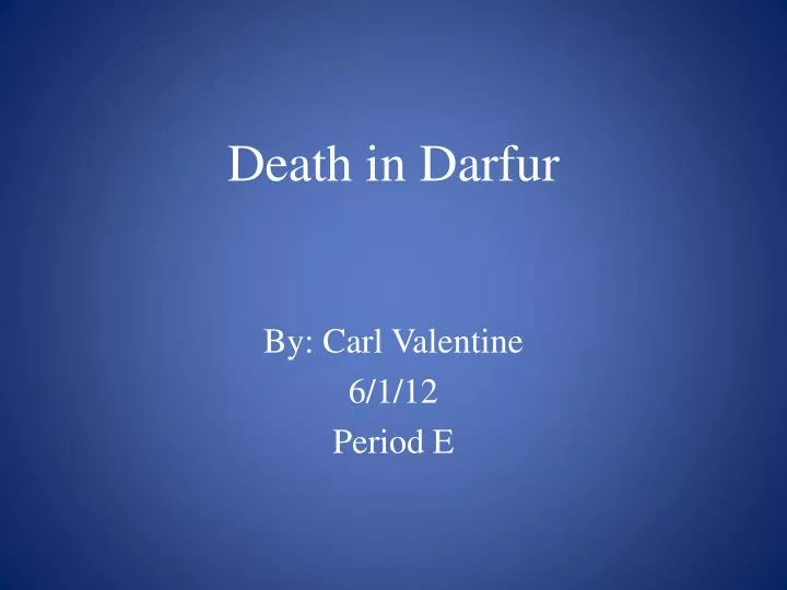 death in darfur