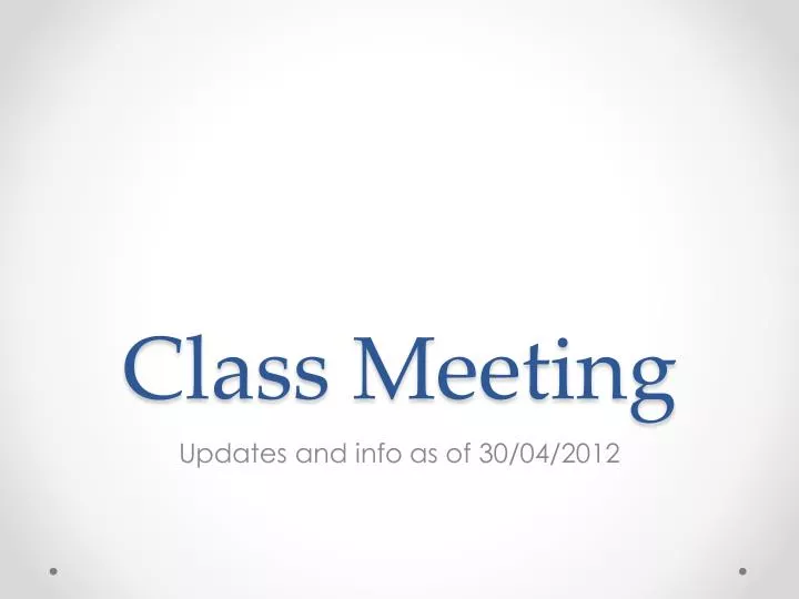 class meeting