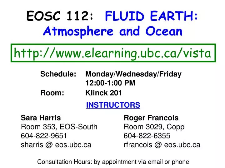 eosc 112 fluid earth atmosphere and ocean