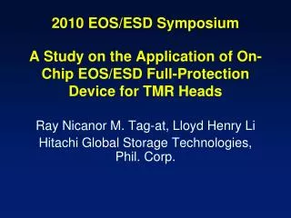 A Study on the Application of On-Chip EOS/ESD Full-Protection Device for TMR Heads