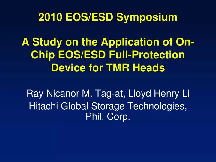 a study on the application of on chip eos esd full protection device for tmr heads