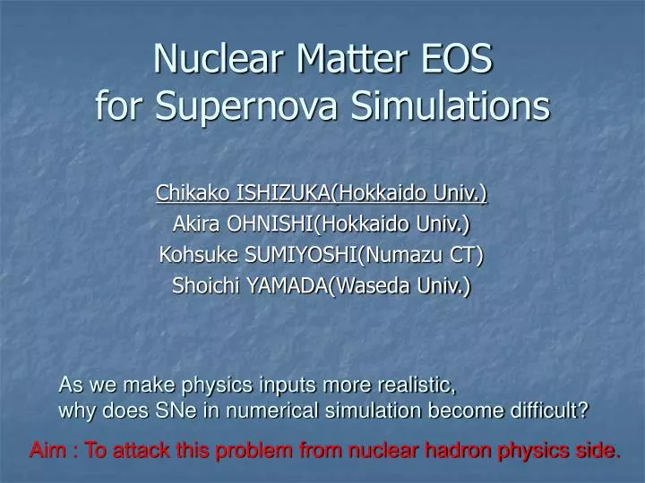 nuclear matter eos for supernova simulations