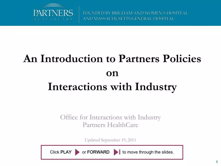 an introduction to partners policies on interactions with industry