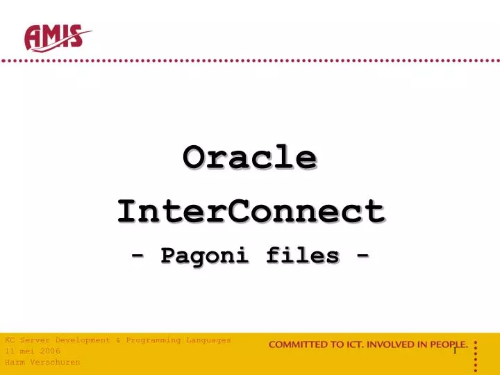 oracle interconnect pagoni files