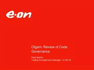 Ofgem: Review of Code Governance
