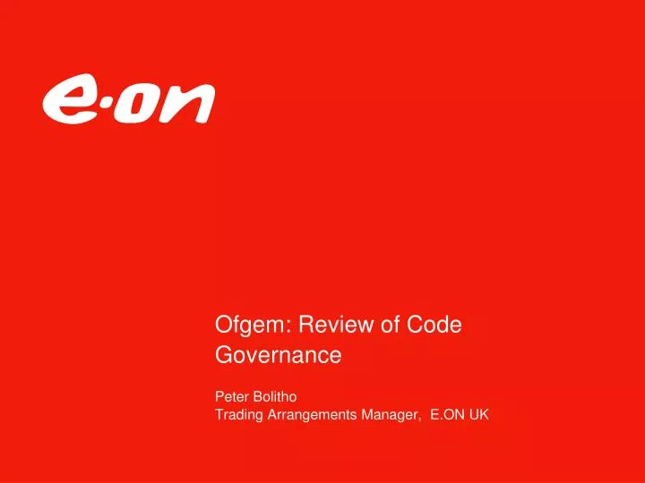 ofgem review of code governance