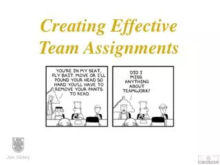 Creating Effective Team Assignments