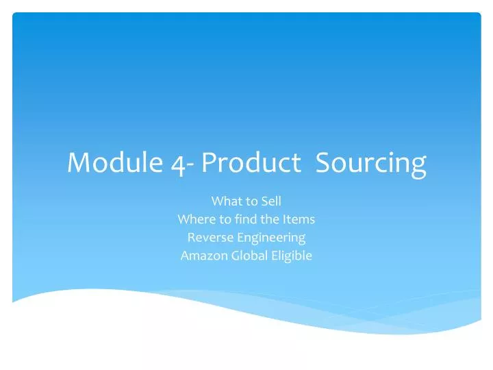module 4 product sourcing