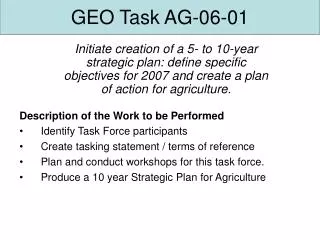 GEO Task AG-06-01