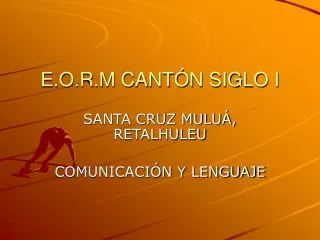 e o r m cant n siglo i