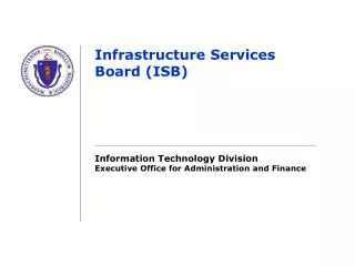 Infrastructure Services Board (ISB)